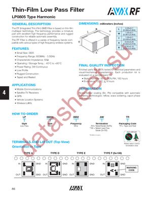 LP0805A0897AWTR datasheet  